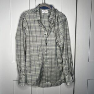 Lorenzo Uomo Trim Fit Plaid Button Down Shirt Men's Size 32 / 33